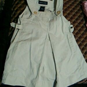 Ralph Lauren Cream Overalls with Button Accents